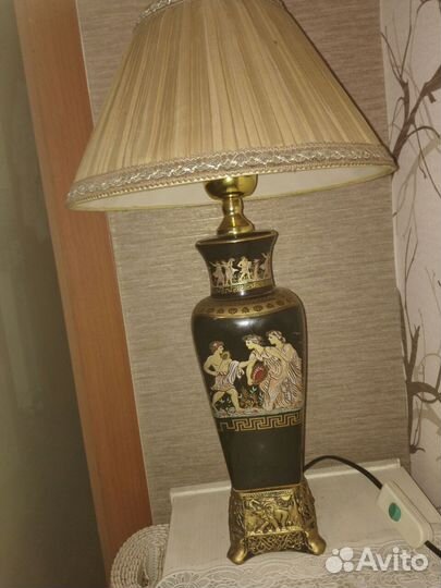 Лампа настольная СССР с абажуром