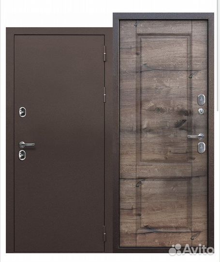 Дверь Уличная север Медный антик Дуб пацифик