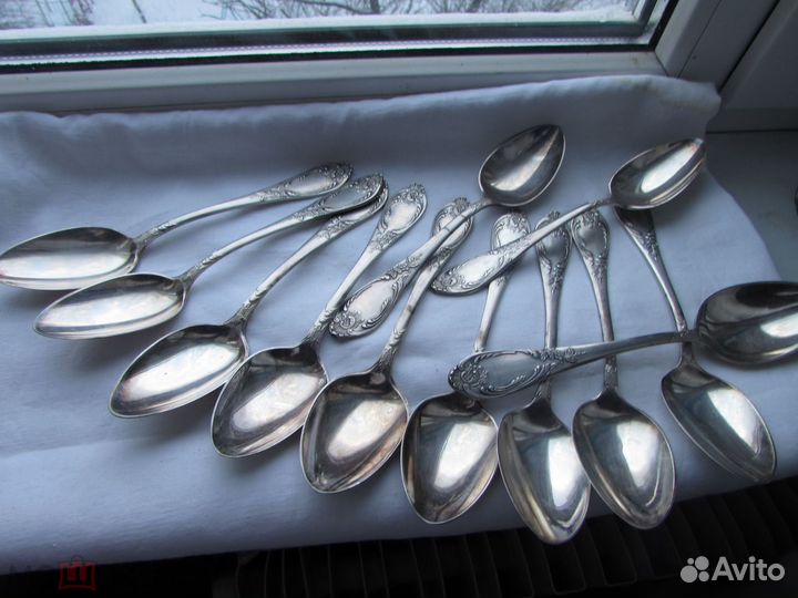 Столовых приборов 12 предметов мельхиор