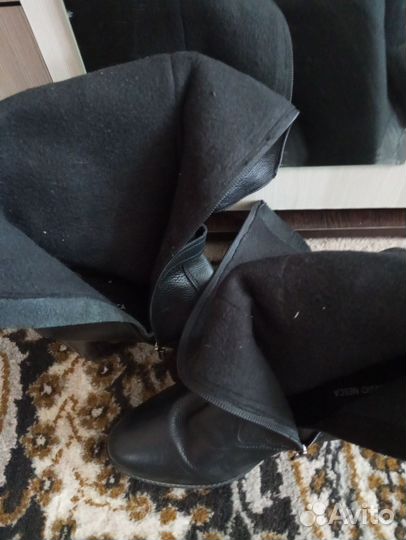 Сапоги женские натуральная кожа 41 черные