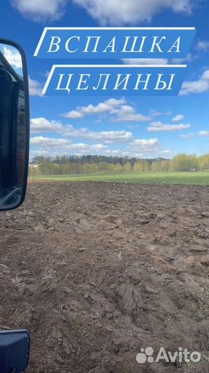Вспашка дискование покос борщевика трактором