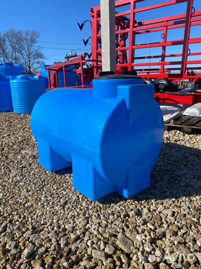 Пластиковая ёмкость эвг 500 л горизонтальная синя