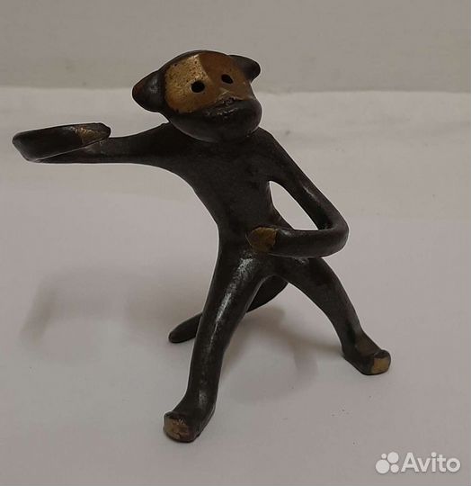 Обезьянка с рюмками СССР, бронза, мельхиор. Винтаж