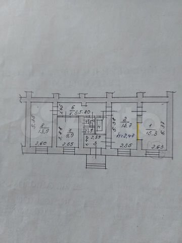 3-к. квартира, 68,7 м², 1/3 эт.