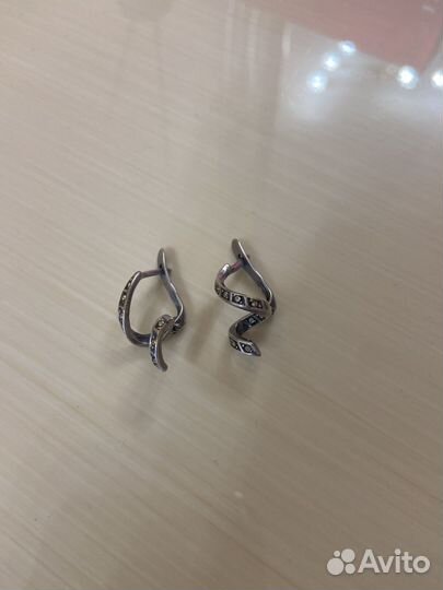 Комплект серьги и кольцо из серебра