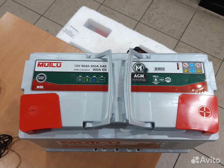 Аккумулятор mutlu AGM 95 А/ч обр 353x175x190 EN900