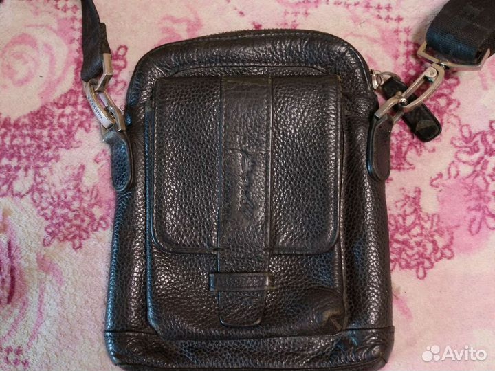 Барсетка кожаная мужская через плечо