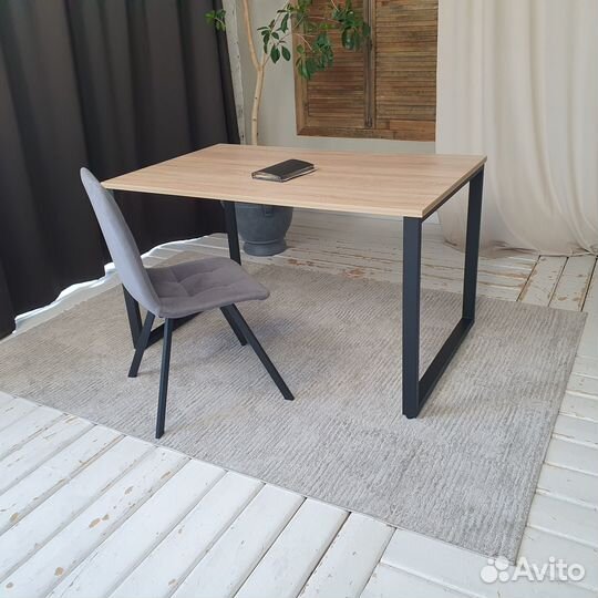 Письменный стол Лофт Дуб 130*80 см. Черные ножки