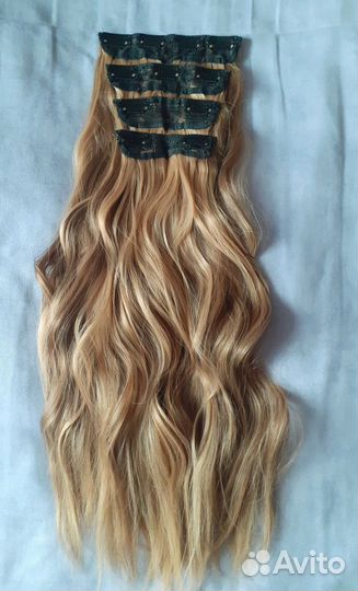 Волосы на заколках натуральные русые