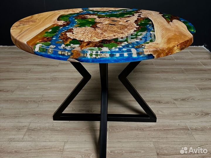 Стол из смолы, стол река, стол из эпоксидной смолы
