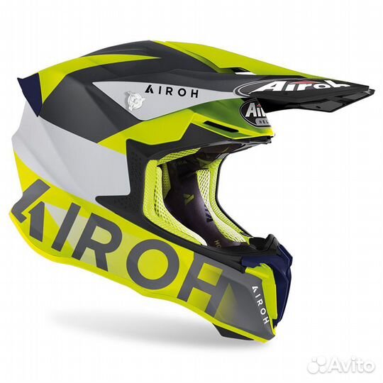 Airoh шлем кросс twist 2.0 lift yellow/blue matt S