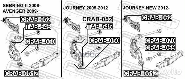 Сайлентблок заднего рычага crab052 Febest