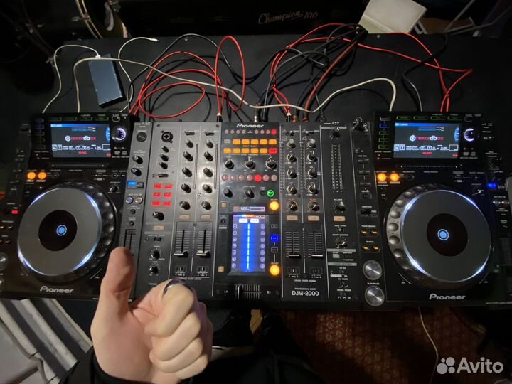 Комплект 2 шт. CDJ 2000 NXS и DJM 2000 с кейсами