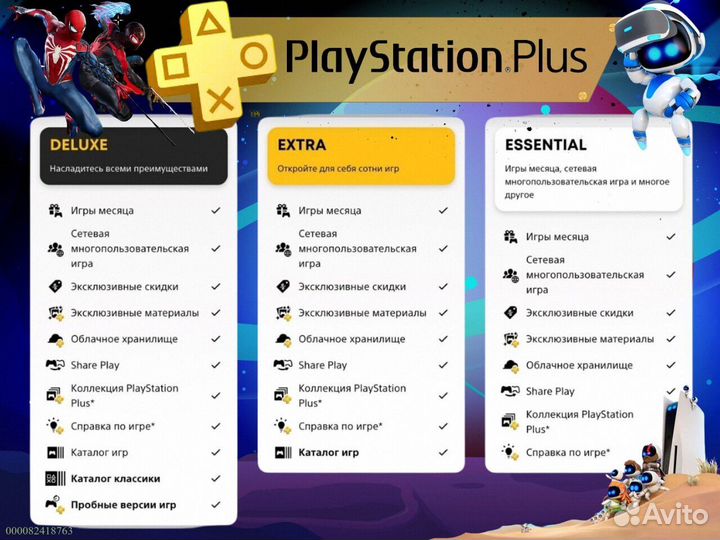 Подписка ps plus delux Украина ps5 ps4 (Арт.73388)