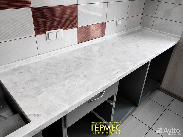 Столешницы на кухню из камня под ключ мрамор м2