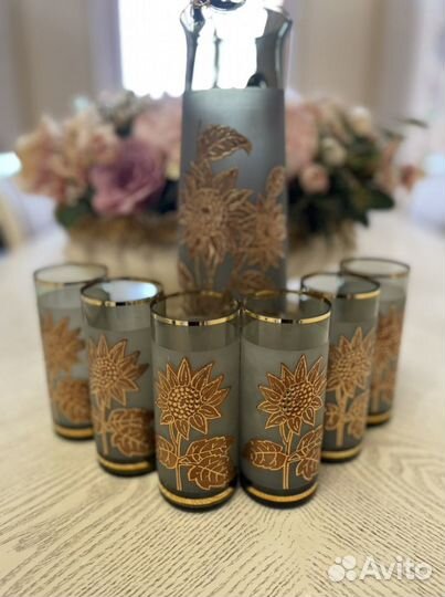 Графин и стаканы Чехия (богемское стекло)