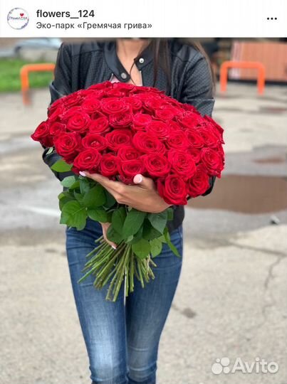 Букет из красных роз, крупный бутон, доставка