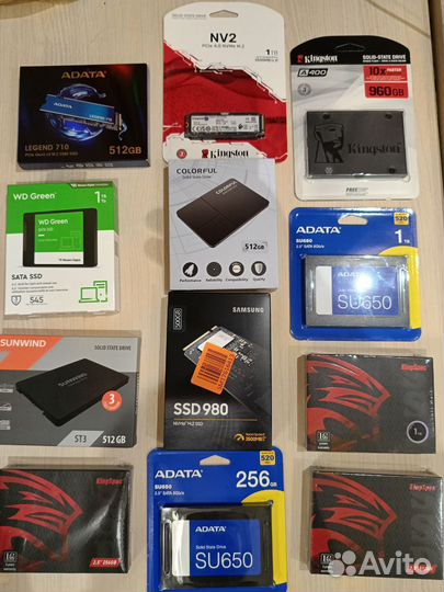SSD от 120 GB до 1 TB. Новые. Запечатаны. M.2,Sata