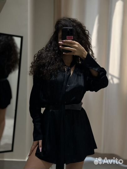 Шелковое платье рубашка