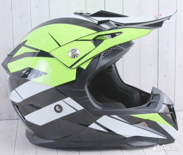 Шлем мото кроссовый hizer 915 #7 (M) neon/yellow/w