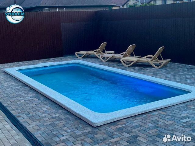 Полипропиленовый бассейн 7x3x1.5 с RGB подсветкой