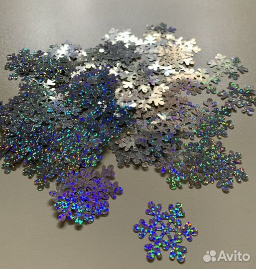 Снежинки галографические