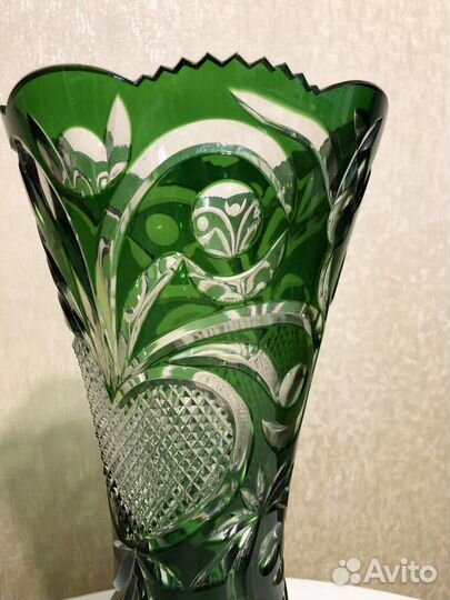 Ваза Бахметьевская Артель, 46 см, Хрусталь