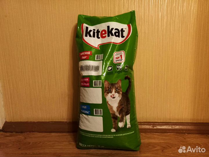 Корм для котов и кошек KiteKat 15кг