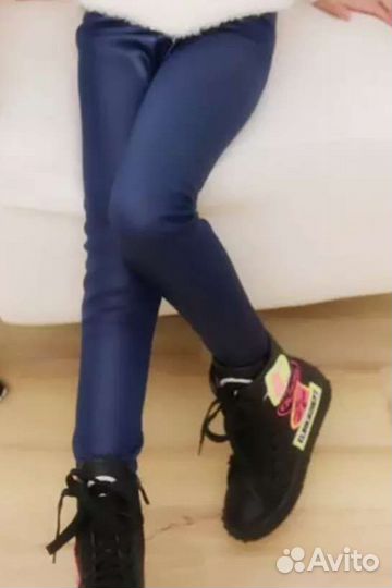 Зимние леггинсы под кожу и брюки 128-134