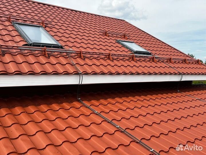 Монтаж Обогрев кровли водостоков система антилед