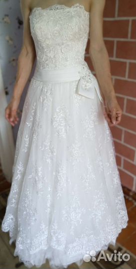 Свадебное платье со шлейфом 46-48