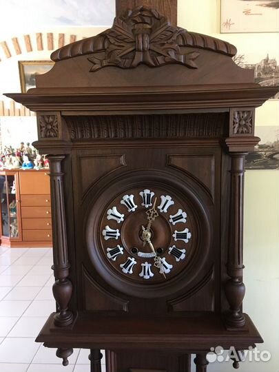 Старинные часы с барометром Japy 115 см