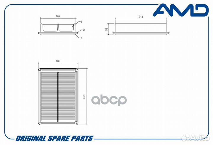 Фильтр воздушный amdfa63 amdfa63 AMD