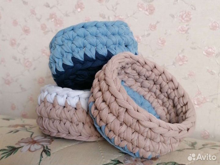 Корзинки из трикотажной пряжи