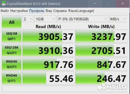 2Tb SSD PCIe Gen4 x4 NVMe M.2. Гарантия 2г. Обмен