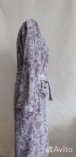 Халат тёплый плюшевый серый р.44-46