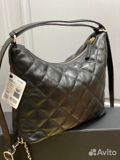 Сумка женская Chanel Lambskin Quilted Hobo black