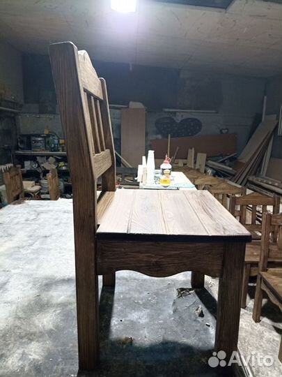 Стол обеденный со стульями из массива
