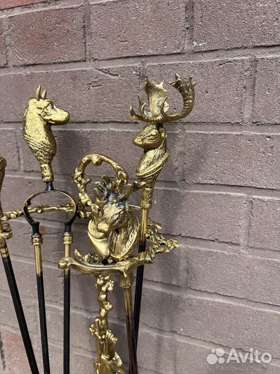 Каминный набор латунь