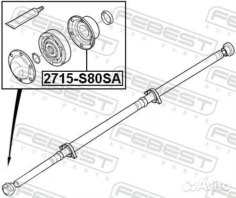 Пыльник шруса карданного вала 2715S80SA Febest