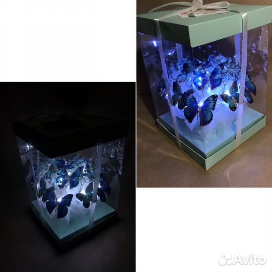 Букет из бабочек в коробке