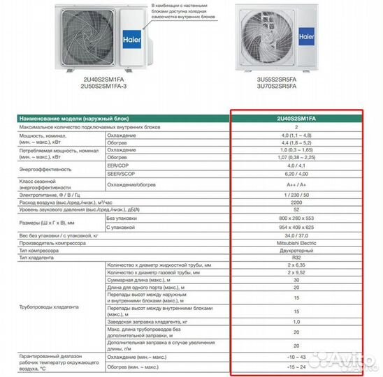 Мульти сплит система на 2 комнаты haier