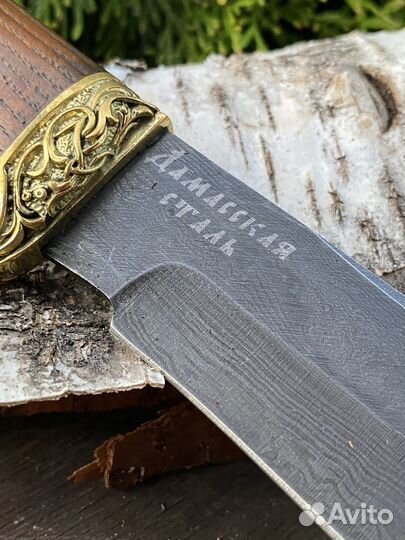 Нож охотничий Дамасская сталь