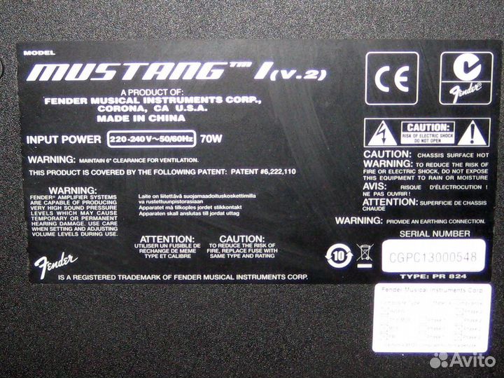 Гитарный комбоусилитель Fender Mustang (V.2) 20 W