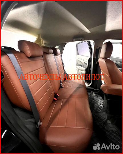 Чехлы Автопилот Mitsubishi ASX из экокожи коричнев