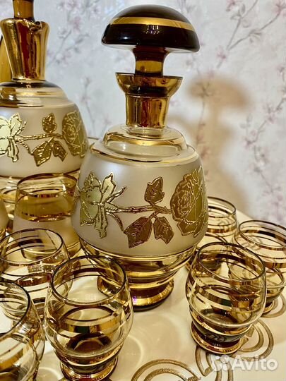 Графин штоф рюмки Чехия Богемия