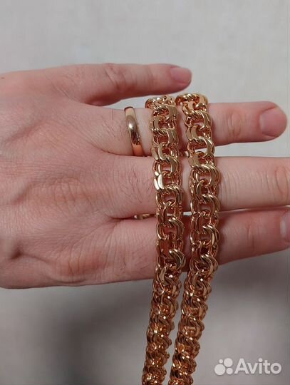 Цепь бисмарк 12мм, 65см, 107гр, медицинский сплав