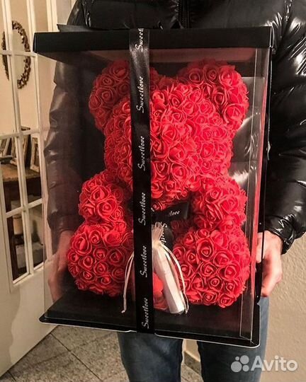 Мишка из роз. Подарочная упаковка