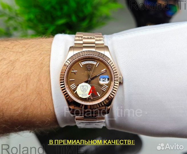 Брутальные мужские механические часы Rolex daydate