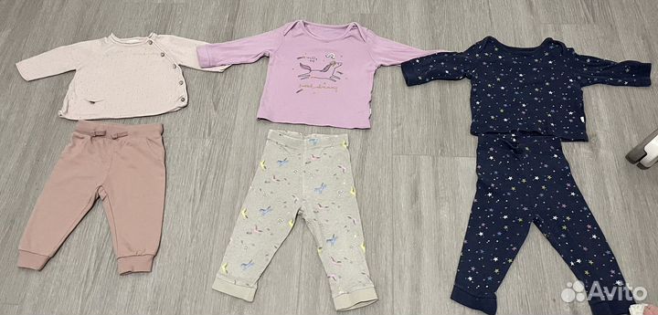 Детские вещи на девочку пакетом 68-74 для дома